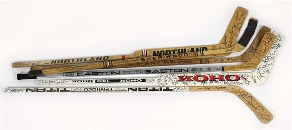 - Superstar and HOF Autographed Stick Collection Of Six
