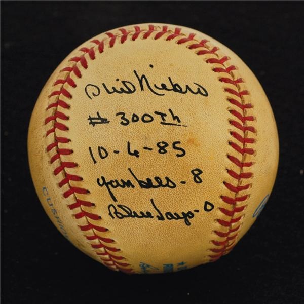 Historical Baseballs - Phil Niekro 300th Win Game Used Baseball
