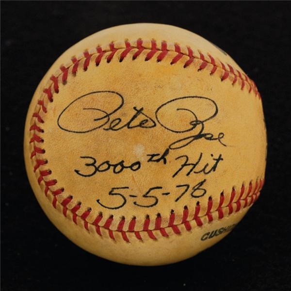 Pete Rose & Cincinnati Reds - Pete Rose 3000th Hit Game Used Baseball