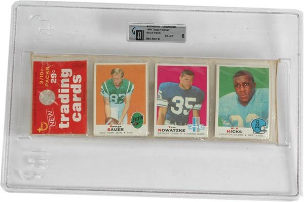 1969 Topps Football Rack Pack GAI 6 EX-MT Bart Starr on Back