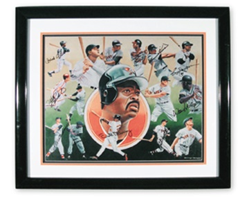 500 Home Run Club Signed Poster (22x27" framed)