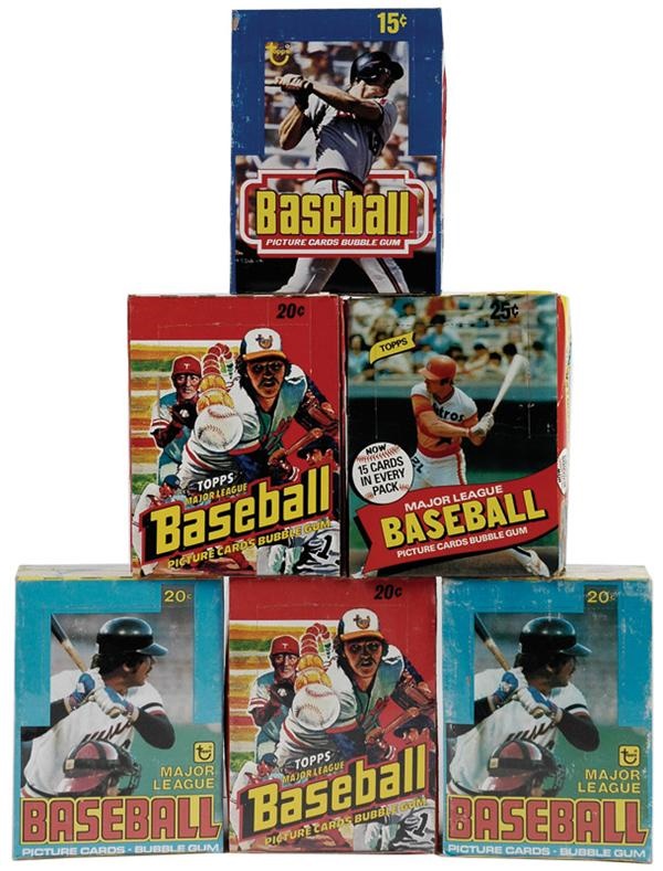 Unopened Material - Late 1970&#39;s Topps Baseball Wax Boxes 1977-1980 (6)