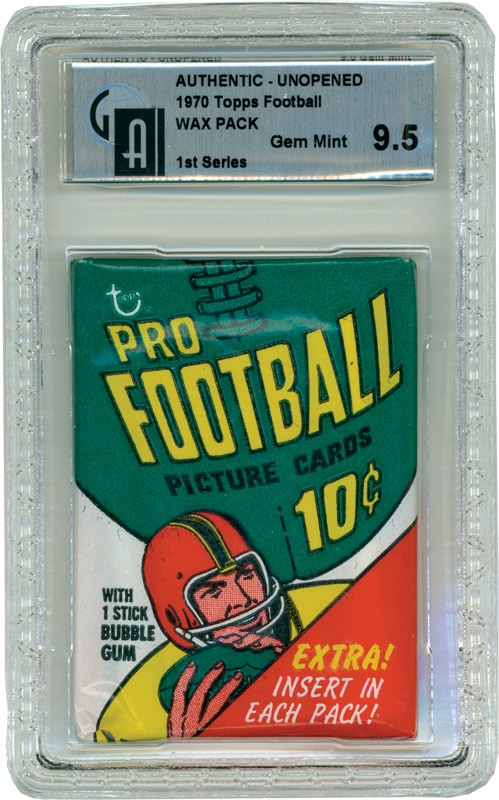 Unopened Material - 1970 Topps Football Wax Pack GAI 9.5 Gem Mint