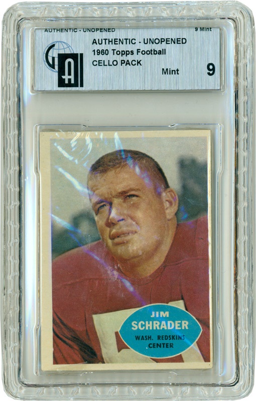 Unopened Material - 1960 Topps Football Cello Pack GAI 9 MINT