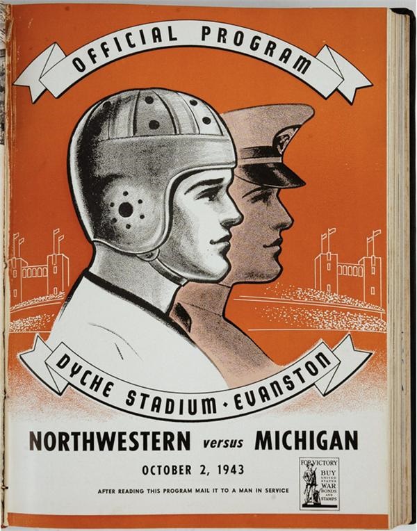 - Otto Graham Signed Bound Volume of 1943 Northwestern Football Programs