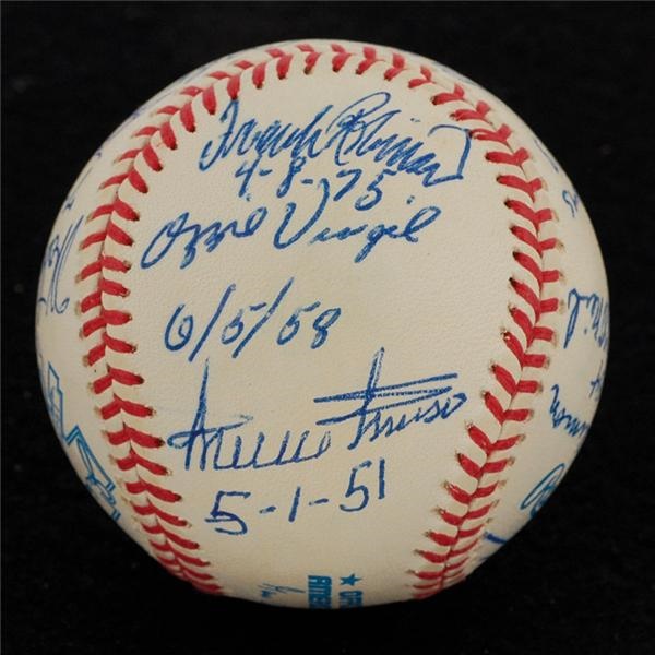 Baseball Memorabilia - African-American Baseball Greats Signed Jackie Robinson Ball