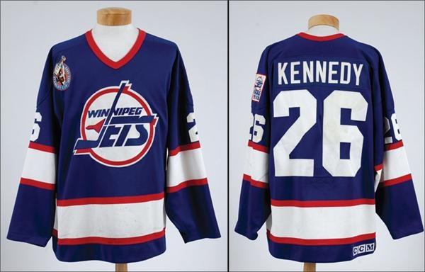 Hockey Equipment - 1992-93 Dean Kennedy Winnipeg Jets Jersey