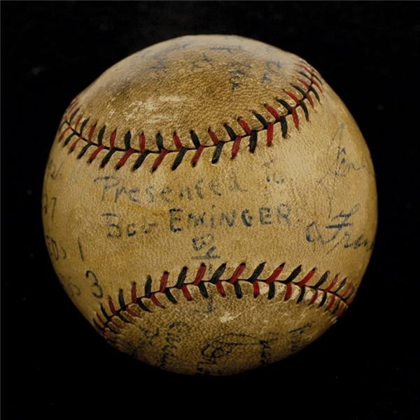 1927 Cardinals/Reds Signed Game Used Baseball