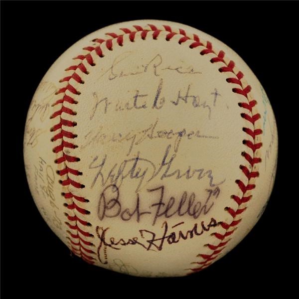 The Jesse Haines Collection - 1973 HOF Signed Baseball With Satchel Paige