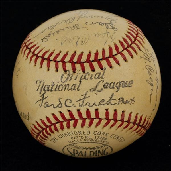 The Jesse Haines Collection - 1942 World Series Champions St Louis Cardinals Team-Signed Baseball