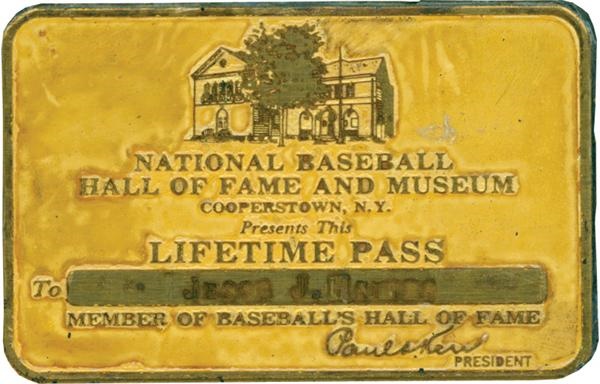 The Jesse Haines Collection - Jesse Haines Gold HOF Pass
