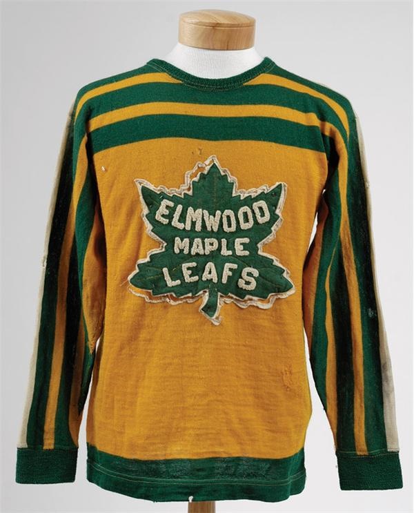 Hockey Equipment - 1930s Elmwood Maple Leafs Manitoba Junior League Jersey
