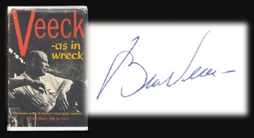 Baseball Autographs - Bill Veeck Signed Book