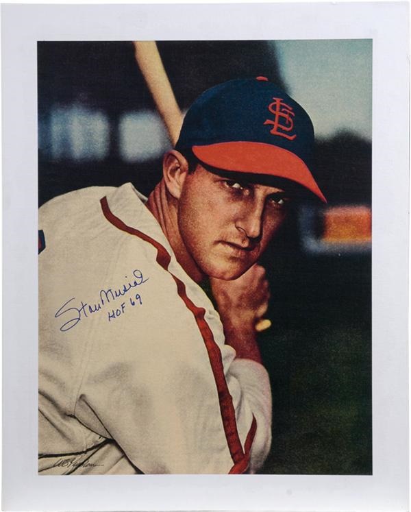 - Stan Musial Artwork Signed by Musial and Artist Bill Purdom