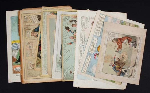 The Dr. Alvin Weiner Collection of Napoleon and Mi - Handcolored Caricature Engravings Lampooning Napolean, William Pitt, Charles Fox and More (10)
