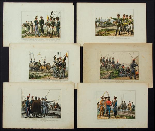 - Marvelous Collection Hand-Watercolored Military Prints and Engravings including Napoleon (124)