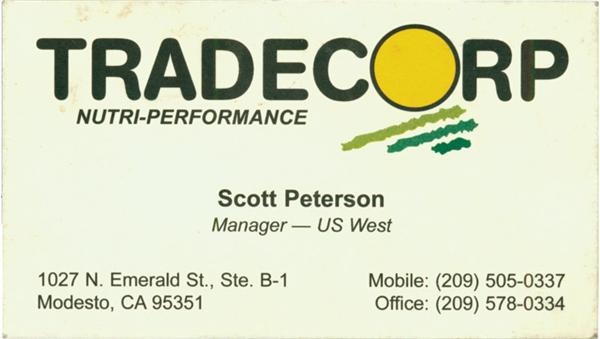 - Scott Peterson Signed Business Card