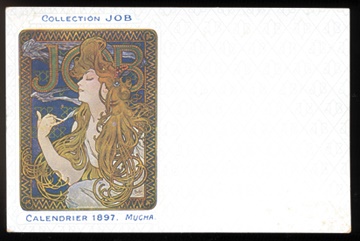 Job Rolling Papers Advertising Postcard by Alfonse Mucha