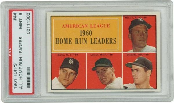 - 1961 Topps # 44 A.L. Home Run Leaders PSA 9 MINT