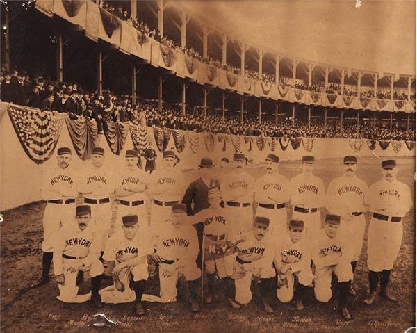 19th Century Baseball - 1892 New York Giants Large Albumen Team Photo