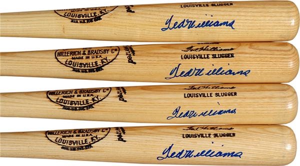 - Four Ted Williams Upper Deck Authenticated Signed Bats