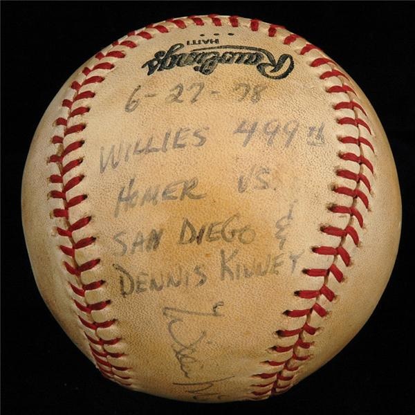 Historical Baseballs - Willie McCovey&#39;s 499th Homerun Baseball