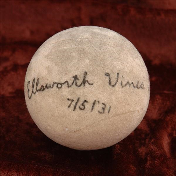 - 1931 Ellsworth Vines Single Signed Tennis Ball