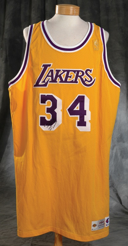 - 1996-97 Shaquille O&#39;Neal Game Worn Los Angeles Lakers Jersey