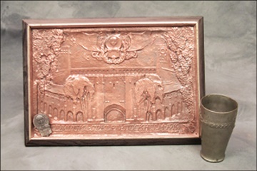 - 1912 Stockholm Large Official Olympic Stadium Plaque and Souvenirs (3)