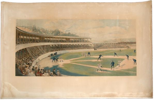 19th Century Baseball - 1894 Temple Cup Steel Engraving By Hy Sandham (33&quot;x49&quot;)