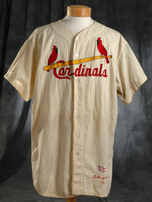 St. Louis Cardinals - 1958 Boots Hollingsworth Game Worn Cardinals Flannel Jersey