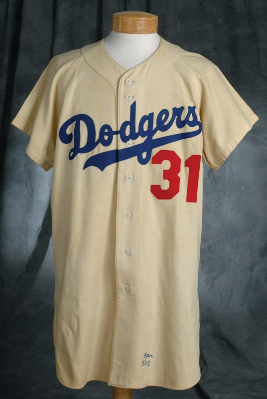 - 1952 Jake Pitler Brooklyn Dodgers Game Worn Flannel Jersey