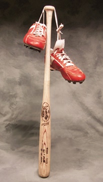 NY Yankees, Giants & Mets - Circa 1990 Paul O'Neill Game Worn Spikes & Circa 1996 Game Used Bat (35")