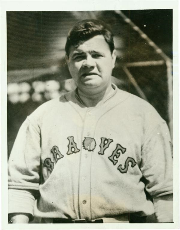 Babe Ruth and Lou Gehrig - The Babe Dons Braves&#39; Uniform For First Time