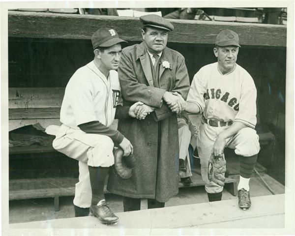 Babe Ruth and Lou Gehrig - Babe Ruth Opening Game 1935