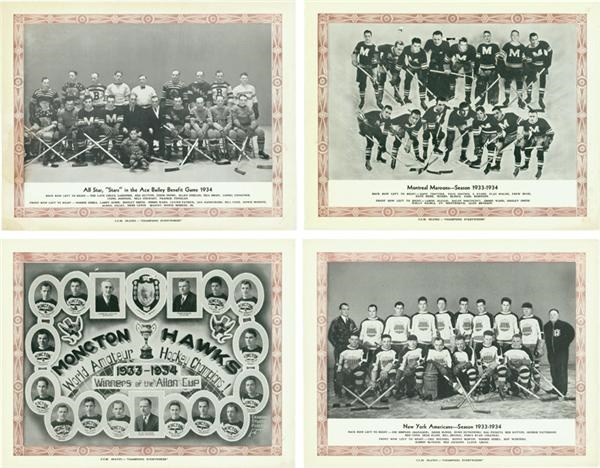 - 1933-34 CCM Photos Set Of 12 With Original Envelope