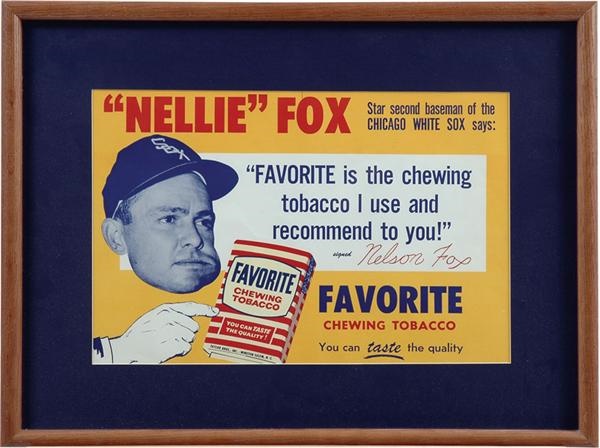 Ernie Davis - Nellie Fox Favorite Chewing Tobacco Advertising Sign