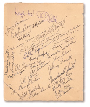 Golf - 1931 U.S. Open Signed Sheet