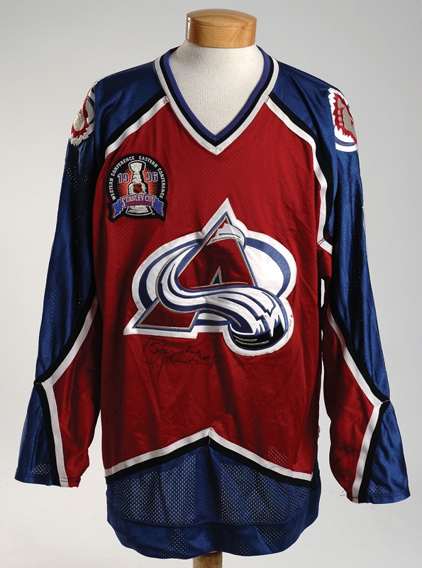 - Sandis Ozolinsh 1996 Stanley Cup Finals Game Worn Av's jersey