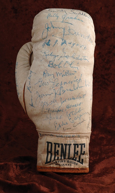 Collection of A New York Gentleman - 1952 Boxing Writers Dinner Signed Glove