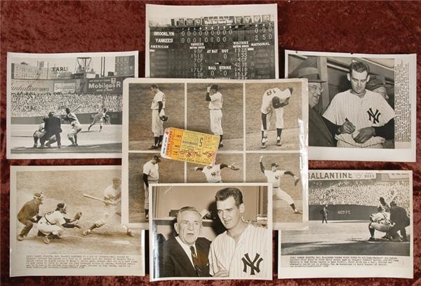 Collection of A New York Gentleman - Don Larsen Perfect Game Photos and Vintage Signed Ticket (10)