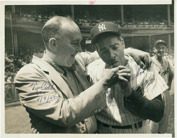 - Ty Cobb and Joe DiMaggio Vintage Signed Photograph