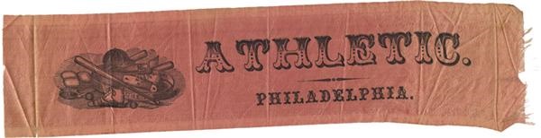 19th Century Baseball - 1860&#39;s Philadelphia Athletic Baseball Club Ribbon