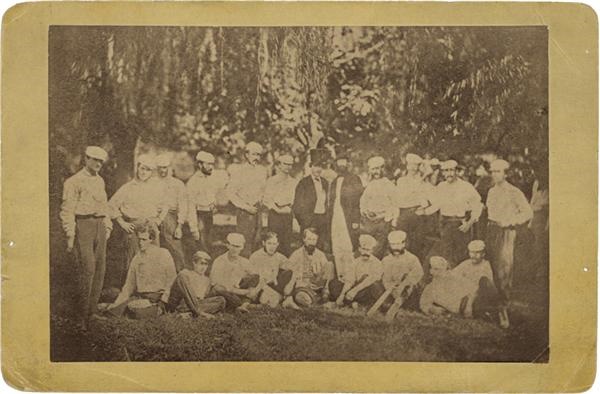 19th Century Baseball - 1866 Washington Nationals &amp; Brooklyn Excelsiors Albumen Cabinet Photograph