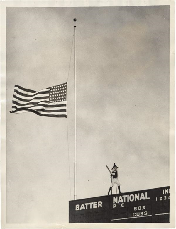 The National Pastime - American Flag flies at Half Mast for Bill Veeck Sr. (1933)