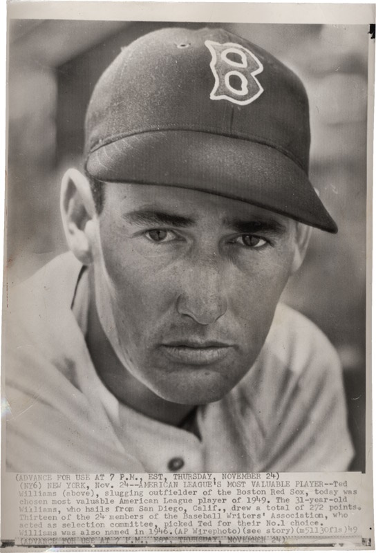 Ted Williams Wins Most Valuable Player Award (1949)