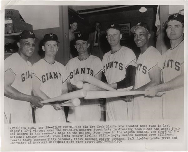 - Six New York Giants Homer versus the Brooklyn Dodgers (1954)