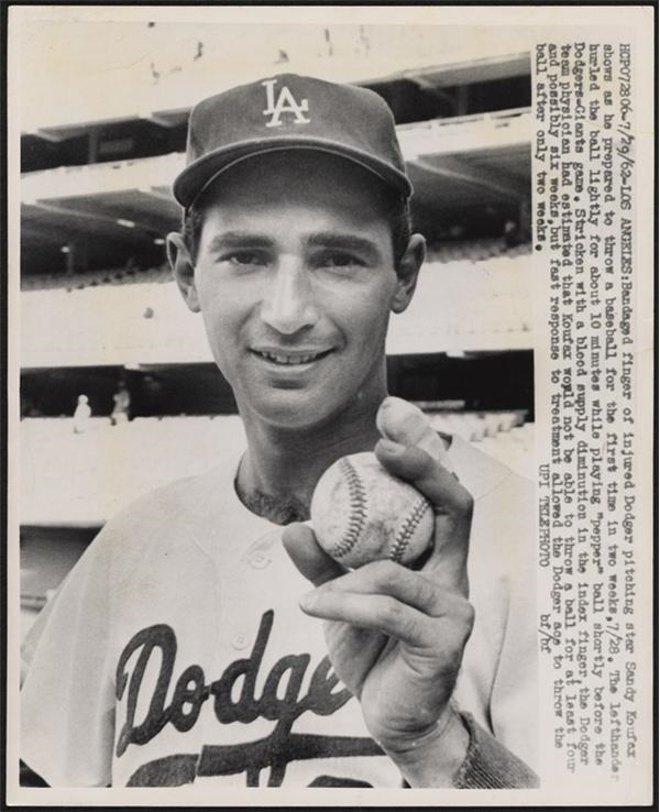 - Sandy Koufax Mysterious Pitching Ailment (1962)