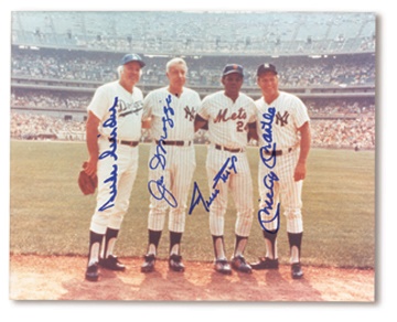 Joe DiMaggio - Mantle, DiMaggio, Mays& Snider Signed Photograph