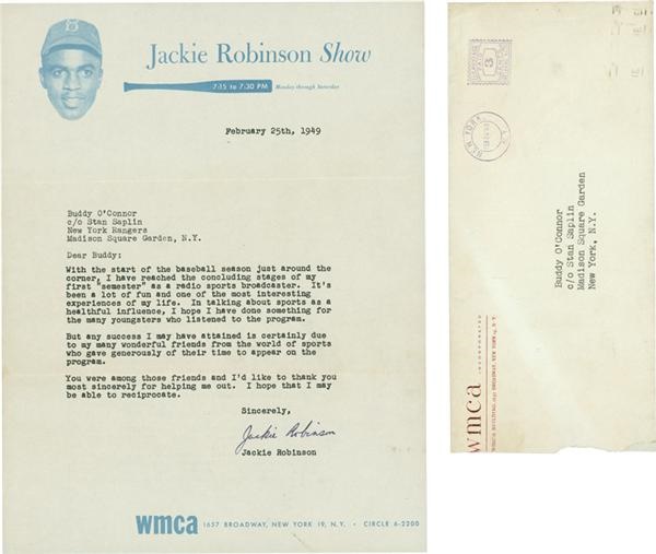 - 1949 Jackie Robinson Signed Letter To Buddy O&#39;Connor